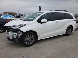 Salvage cars for sale at Grand Prairie, TX auction: 2022 Toyota Sienna LE