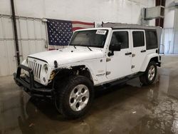 Salvage cars for sale at Avon, MN auction: 2015 Jeep Wrangler Unlimited Sahara