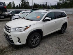 Salvage cars for sale at Graham, WA auction: 2019 Toyota Highlander SE