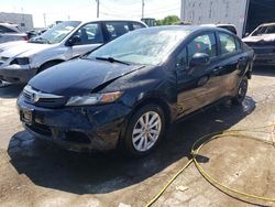 Salvage cars for sale from Copart Chicago Heights, IL: 2012 Honda Civic EX