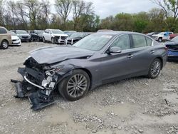 Salvage cars for sale at Des Moines, IA auction: 2019 Infiniti Q50 Luxe