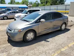 Salvage cars for sale from Copart Wichita, KS: 2006 Honda Civic Hybrid