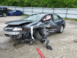 Salvage cars for sale at Hampton, VA auction: 2012 Honda Civic LX