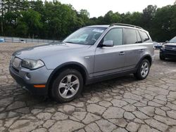 Salvage cars for sale from Copart Austell, GA: 2007 BMW X3 3.0SI