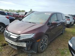 Salvage cars for sale at Davison, MI auction: 2018 Honda Odyssey Elite