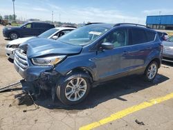 Salvage cars for sale at Woodhaven, MI auction: 2018 Ford Escape SEL