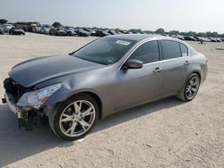 Salvage cars for sale from Copart San Antonio, TX: 2012 Infiniti G37 Base
