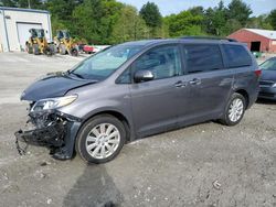 Salvage cars for sale at Mendon, MA auction: 2017 Toyota Sienna XLE