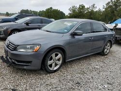 Salvage cars for sale from Copart Houston, TX: 2013 Volkswagen Passat SE