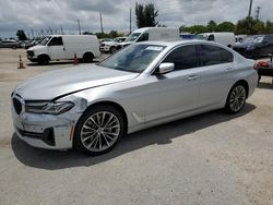 Salvage cars for sale at Miami, FL auction: 2021 BMW 530 I