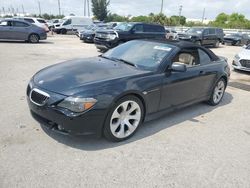 Salvage cars for sale at Miami, FL auction: 2006 BMW 650 I