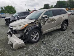 Salvage cars for sale at Mebane, NC auction: 2014 Toyota Highlander LE