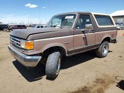 Salvage cars for sale at Brighton, CO auction: 1988 Ford Bronco U100