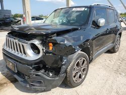 Salvage cars for sale at West Palm Beach, FL auction: 2016 Jeep Renegade Limited