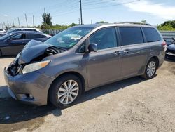 Salvage cars for sale at Miami, FL auction: 2012 Toyota Sienna XLE