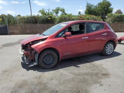 Salvage cars for sale from Copart San Martin, CA: 2015 Nissan Leaf S