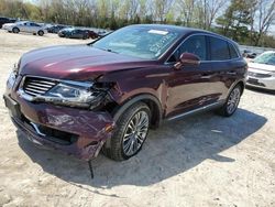 Salvage cars for sale at North Billerica, MA auction: 2017 Lincoln MKX Reserve