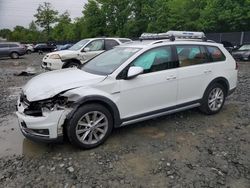 Salvage cars for sale at Waldorf, MD auction: 2017 Volkswagen Golf Alltrack S