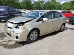 Salvage cars for sale from Copart Ellwood City, PA: 2010 Toyota Prius