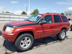 Jeep salvage cars for sale: 2002 Jeep Grand Cherokee Limited