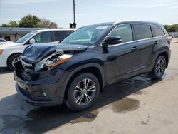 Toyota Highlander xle salvage cars for sale: 2016 Toyota Highlander XLE