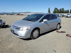 Salvage cars for sale from Copart Vallejo, CA: 2007 Honda Civic Hybrid