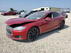 Salvage cars for sale at San Antonio, TX auction: 2013 Tesla Model S