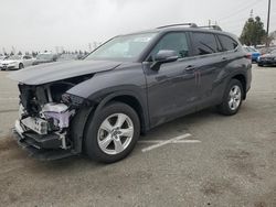 Salvage cars for sale from Copart Rancho Cucamonga, CA: 2023 Toyota Highlander Hybrid LE