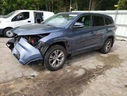 Salvage cars for sale from Copart Austell, GA: 2015 Toyota Highlander XLE