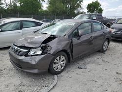 Salvage cars for sale at Cicero, IN auction: 2012 Honda Civic LX