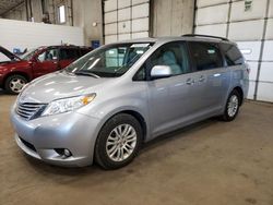 Salvage cars for sale from Copart Blaine, MN: 2015 Toyota Sienna XLE