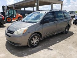 Salvage cars for sale at West Palm Beach, FL auction: 2004 Toyota Sienna CE