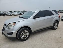 Salvage cars for sale at San Antonio, TX auction: 2016 Chevrolet Equinox LS