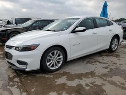 Salvage cars for sale at Grand Prairie, TX auction: 2017 Chevrolet Malibu LT