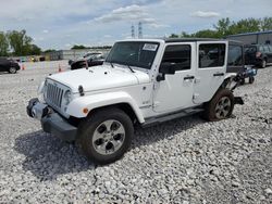 Salvage cars for sale at Barberton, OH auction: 2017 Jeep Wrangler Unlimited Sahara