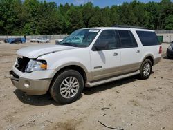 Salvage cars for sale at Gainesville, GA auction: 2007 Ford Expedition EL Eddie Bauer