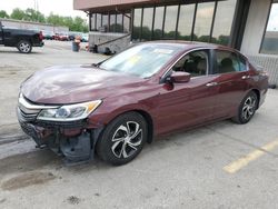 Salvage cars for sale at Fort Wayne, IN auction: 2016 Honda Accord LX