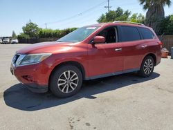 Salvage cars for sale at San Martin, CA auction: 2013 Nissan Pathfinder S