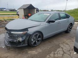 Salvage cars for sale at Woodhaven, MI auction: 2023 Honda Accord Hybrid Sport