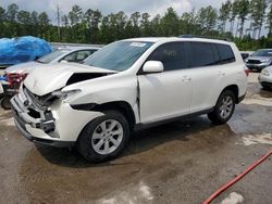 Salvage cars for sale at Harleyville, SC auction: 2013 Toyota Highlander Base
