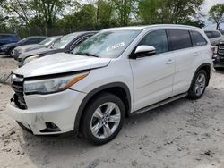 Salvage cars for sale at Cicero, IN auction: 2016 Toyota Highlander Limited