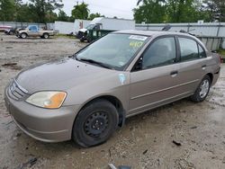 Salvage cars for sale at Hampton, VA auction: 2001 Honda Civic LX