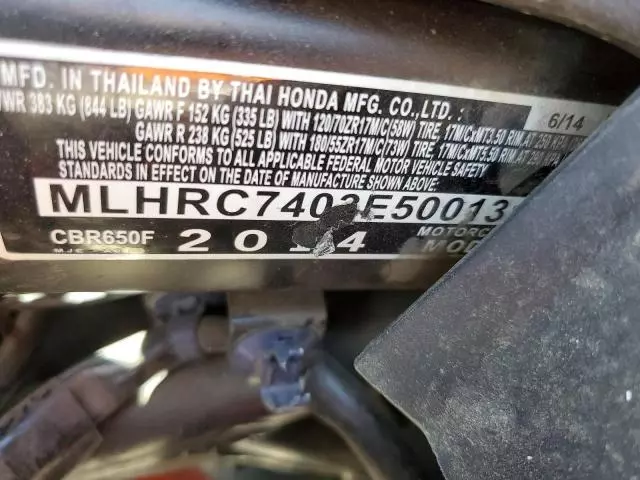 2014 Honda CBR650 F