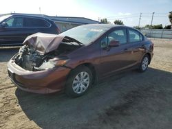 Honda Civic salvage cars for sale: 2012 Honda Civic LX