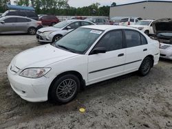 Salvage cars for sale at Spartanburg, SC auction: 2005 Honda Civic DX