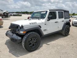 Salvage cars for sale at West Palm Beach, FL auction: 2022 Jeep Wrangler Unlimited Sport