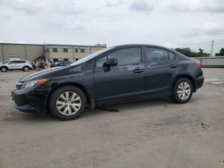 Salvage cars for sale from Copart Wilmer, TX: 2012 Honda Civic LX