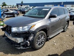 Salvage cars for sale at Woodhaven, MI auction: 2018 Toyota Highlander SE