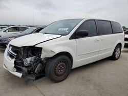 Salvage cars for sale at Grand Prairie, TX auction: 2012 Dodge Grand Caravan SE