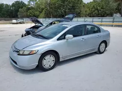 Salvage cars for sale from Copart Fort Pierce, FL: 2008 Honda Civic Hybrid